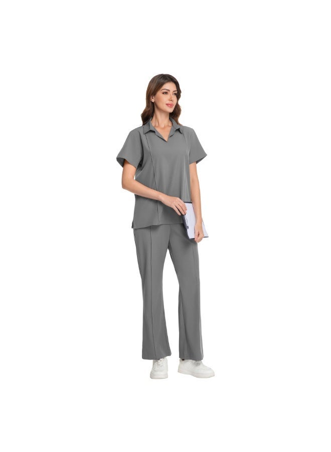 Women's Elastic Doctor Nurse Surgical Gown Work Clothes - Image 1